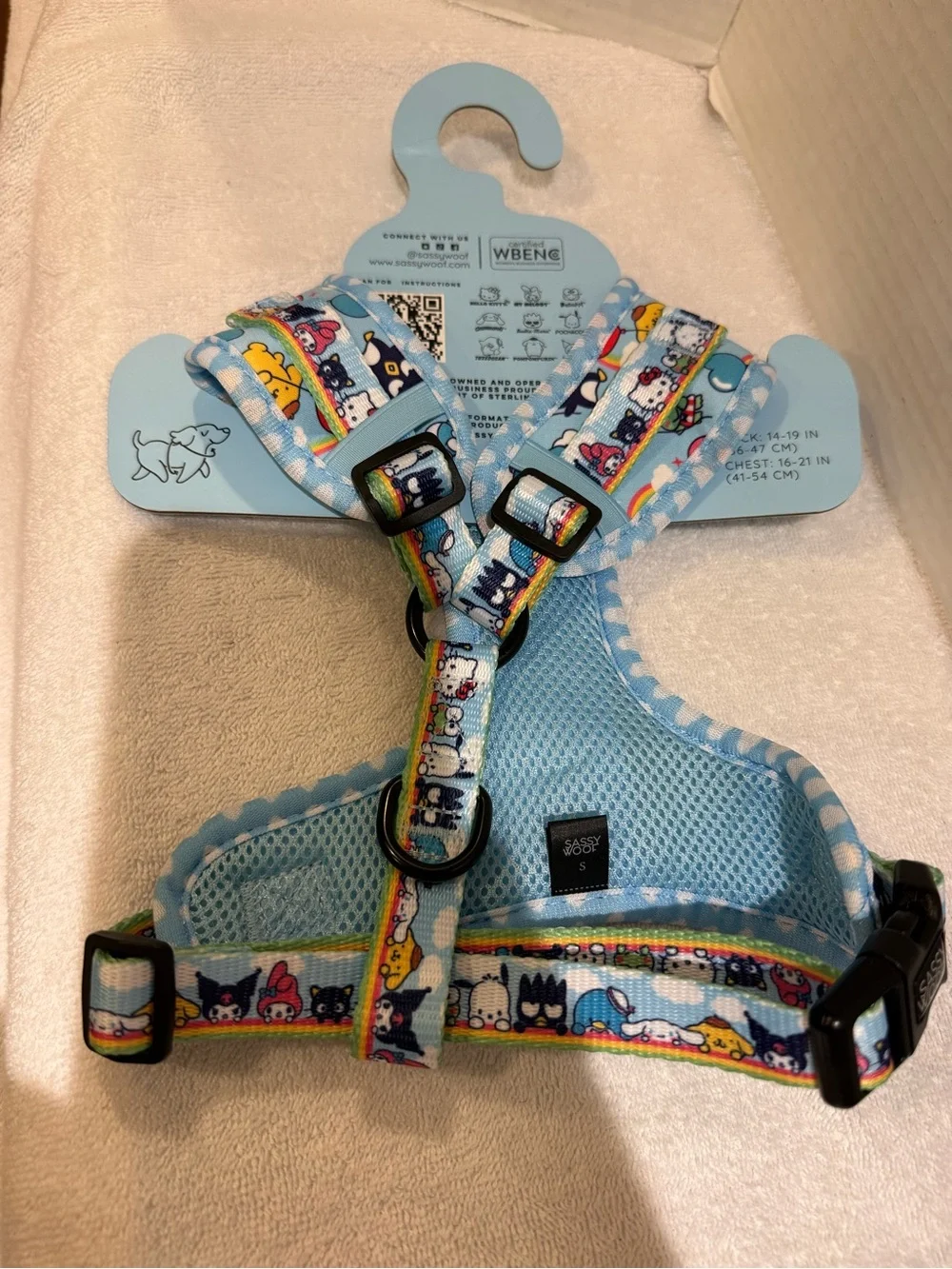 Hello Kitty Sassy Woof Light Blue Pet Harness - Small